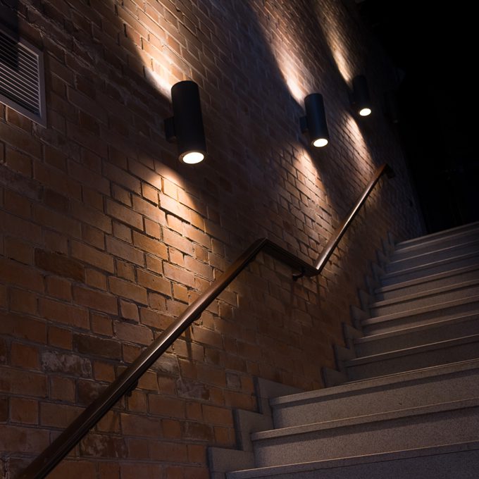 Wall Sconces Lighting Brick Staircase