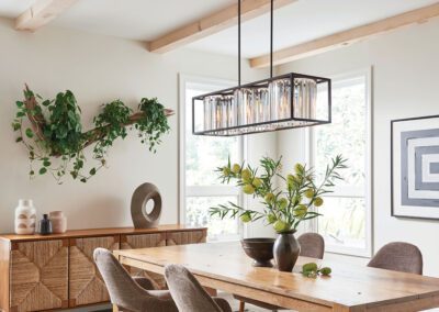 Rustic Light Fixture in Dining Room